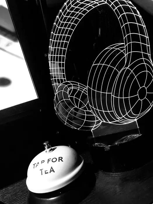 The most important part of the studio - the tea summoning bell!